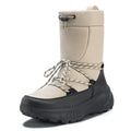 Brown Snow Boots for Women Waterproof Outdoor Hiking Shoes Winter Warm Mid Calf Boots