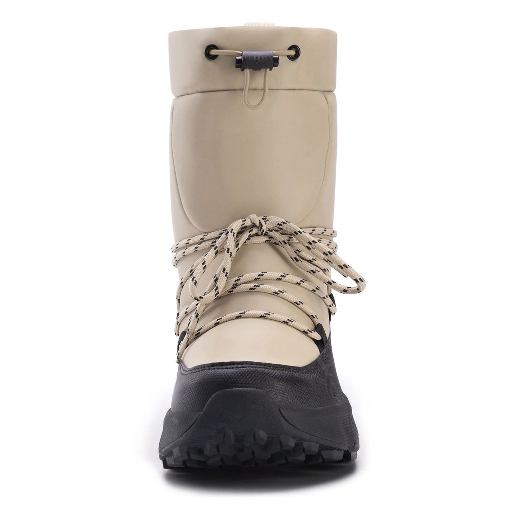 Brown Snow Boots for Women Waterproof Outdoor Hiking Shoes Winter Warm Mid Calf Boots